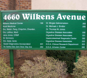 Advertising sign of Wilkens Avenue